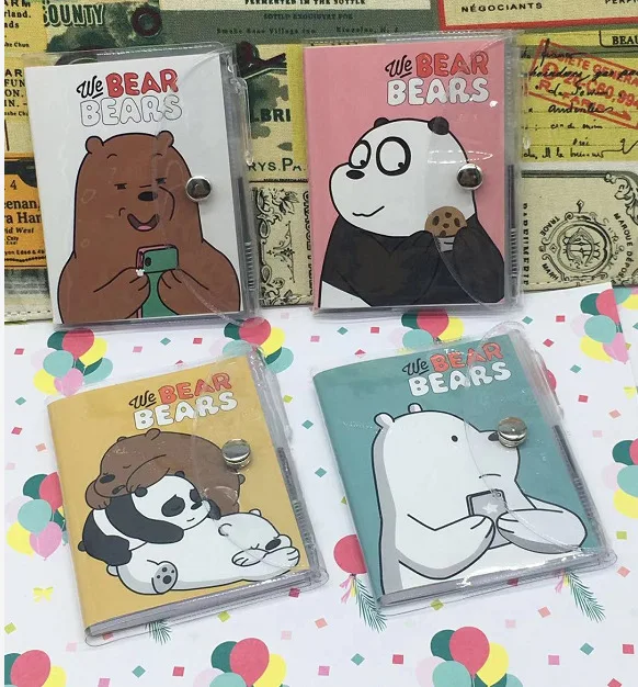 Kawaii голый медведь мультфильм с шариковой ручкой мини набор книг портативный