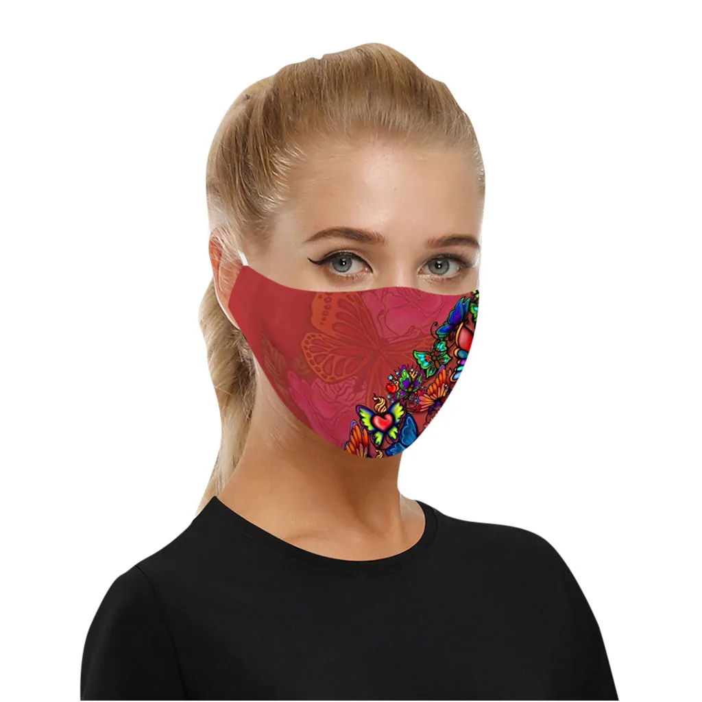 Маска для лица дышащая Mascarilla модная многоразовая Защитная печатная маска с