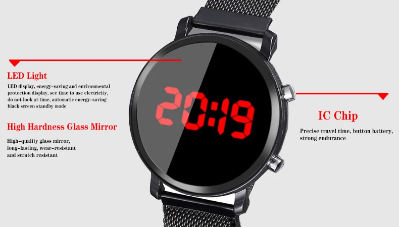 New LED Watch Women Watches Stainless Steel Female Watch Electronic Clock Men Digital Watches Wristwatch Mens Relogio Feminino