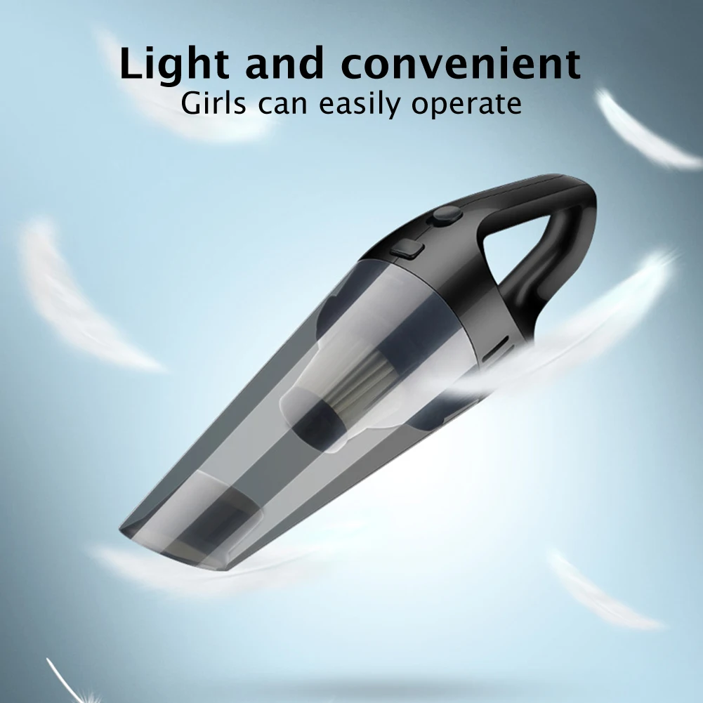 

120W ABS Wireless Car Vacuum Cleaner 6000mbar Rechargeable Home Office Strong Suction Handheld Portable USB Duster