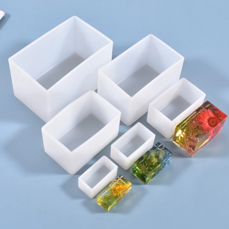 

DIY Crafts Making Crystal Epoxy Resin Mold Resin Dried Flower Filling Cuboid Ornaments Decor Silicone Mould