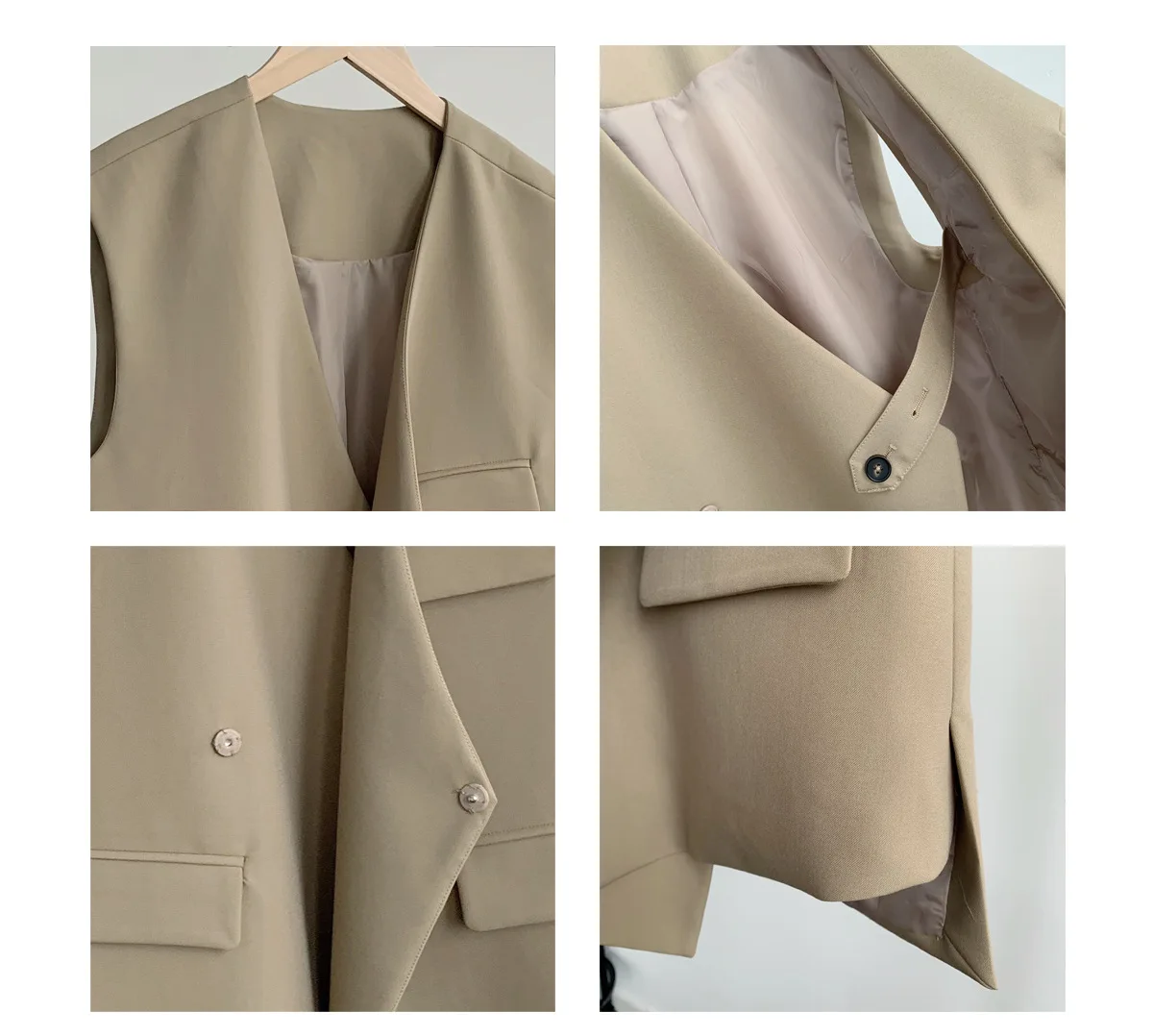 Женский жилет с V-образным вырезом без рукавов асимметричный кардиган куртка