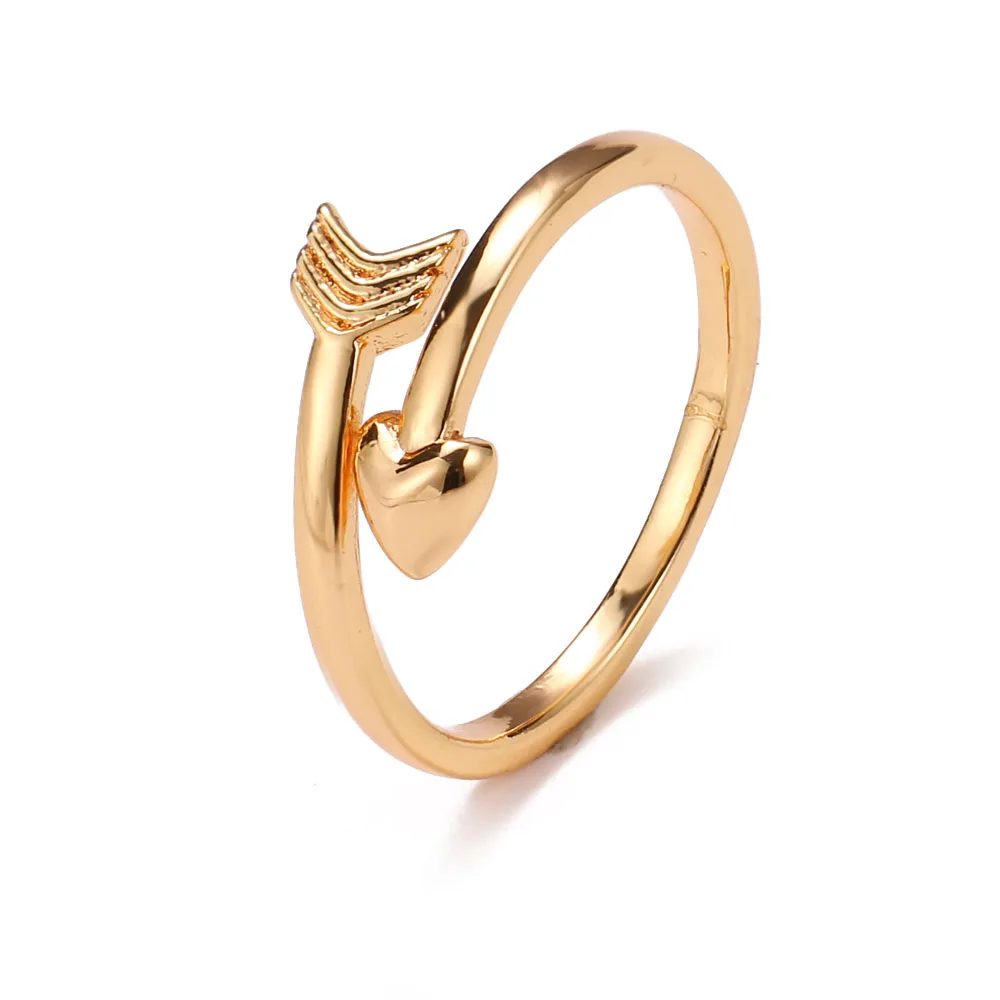 Женское Открытое кольцо в форме сердца с гладкой поверхностью | Украшения и
