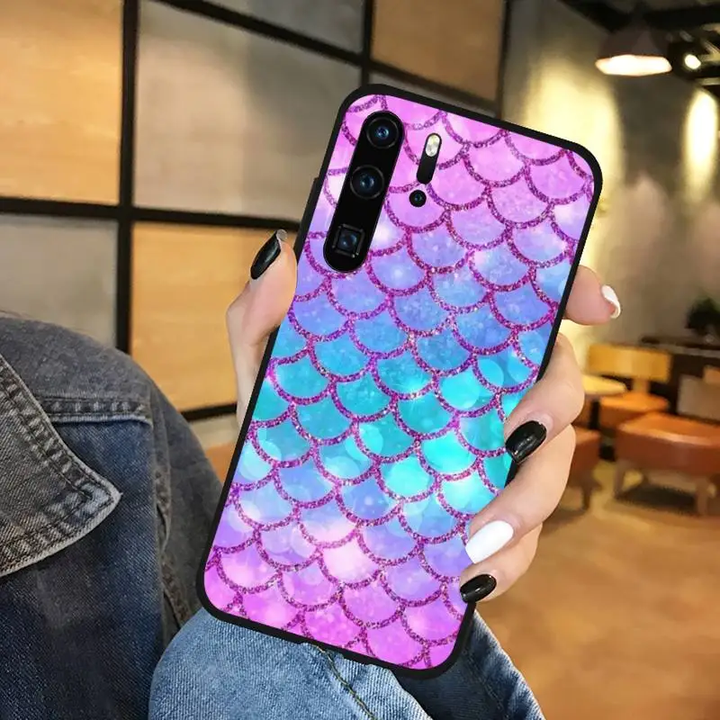 

Mermaid Tail Scale Phone Case For Huawei NOVA 2 2i 2s 3i 4 4e 5 plus P10 lite 20 P20 pro honor10