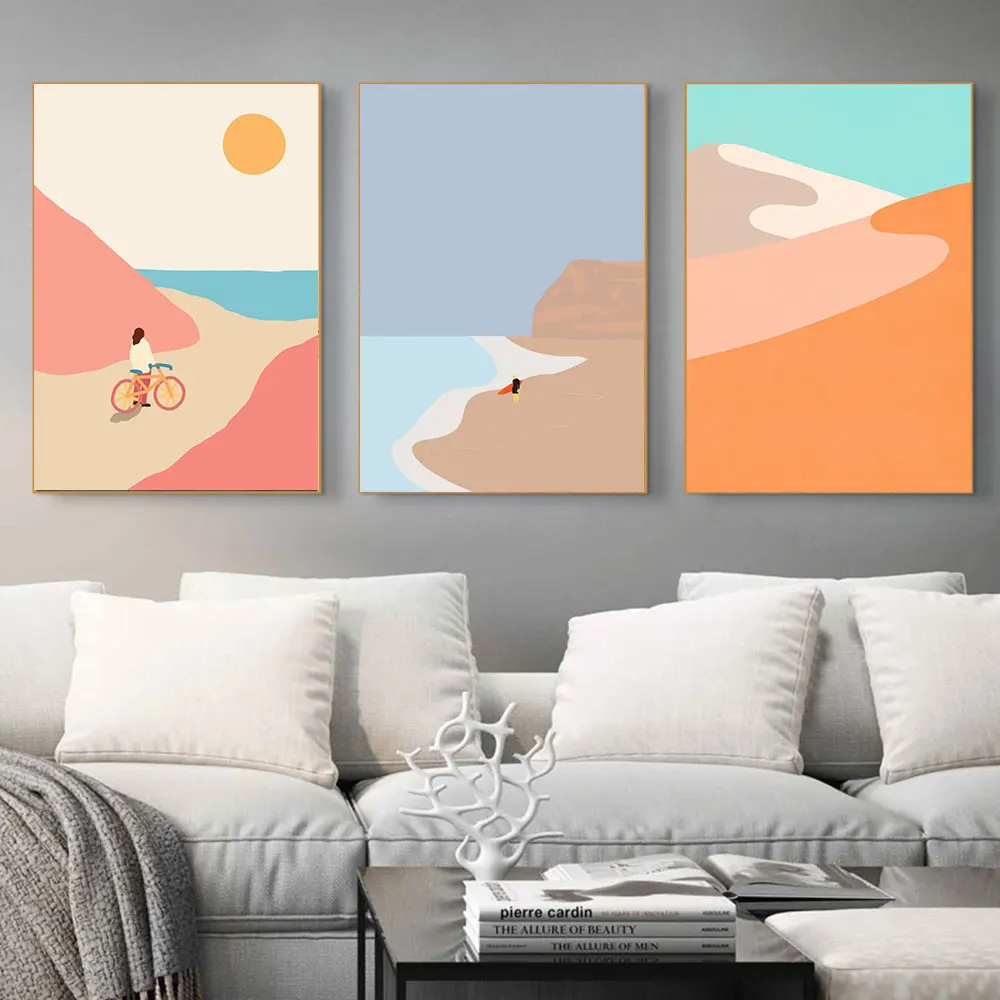 

Nordic Room Decor Canvas Paintings Abstract Sun Landscape Wall Art Prints for Home Design Frameless Minimalist Picture Posters