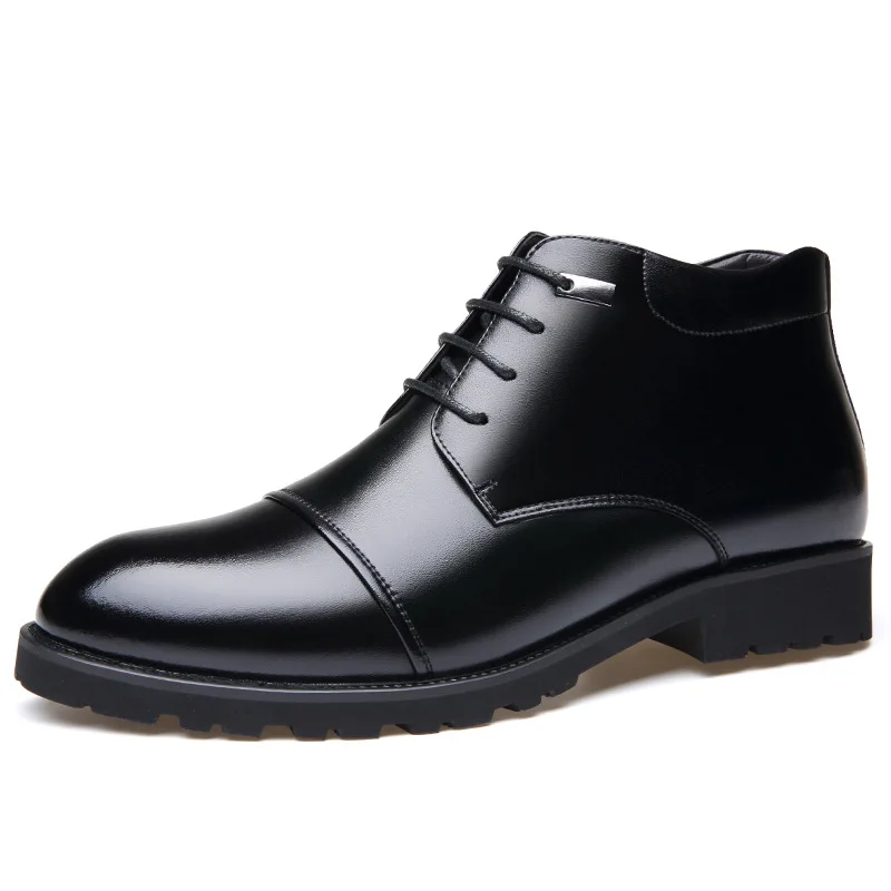 

New Handmade Men Genuine Leather Winter Boots High Quality Snow Men Boots Ankle Boots For Men Business Dress Shoes Men 2019