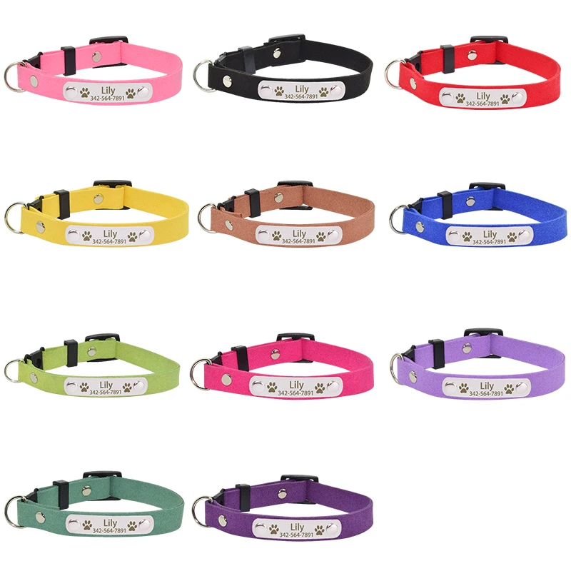 Именная табличка на заказ ошейник для кошек персонализированный мягкий