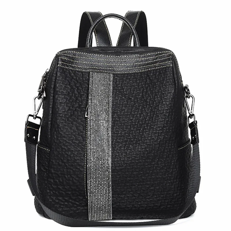 

Women Genuine Leather Backpack 2021 Teenage Girl School Bag Multifunctional Shoulder Bags Fashion Large Capacity Travel Backpack