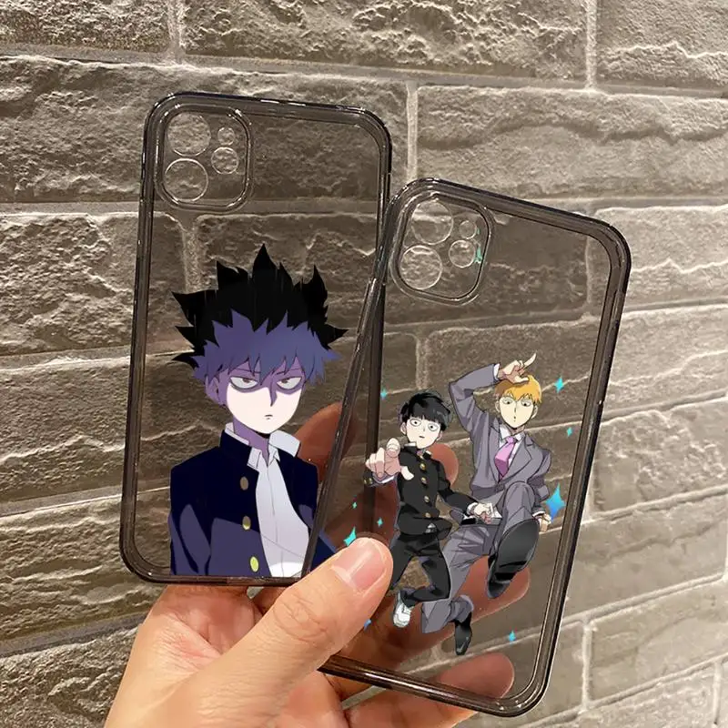 

Anime Mob Psycho 100 Phone Case Transparent for iPhone 7 8 11 12 se 2020 mini pro X XS XR MAX Plus
