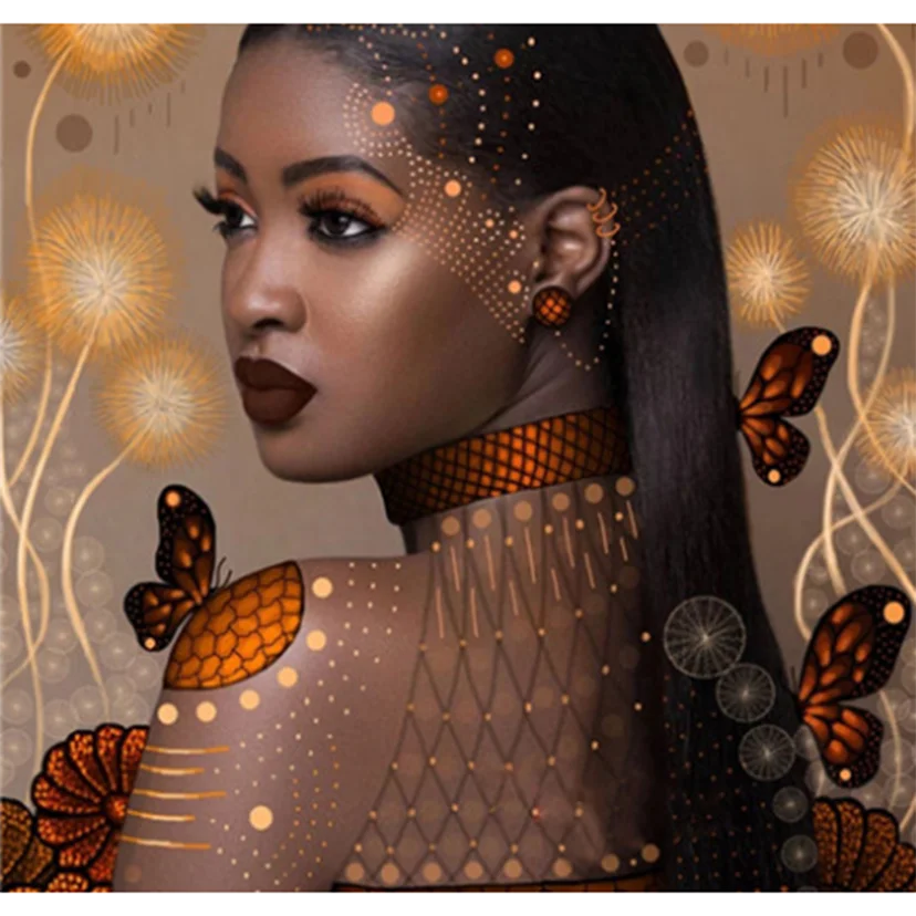 

Diamond Painting 5D DIY Square/Round Diamond Figure Painting Butterfly Indian Beauty Beauty Picture Cross Stitch Decor TX1056
