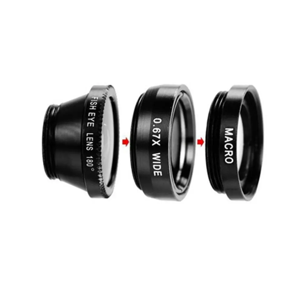 4 в 1 Широкоугольный макро объектив рыбий глаз набор фильтров для объектива
