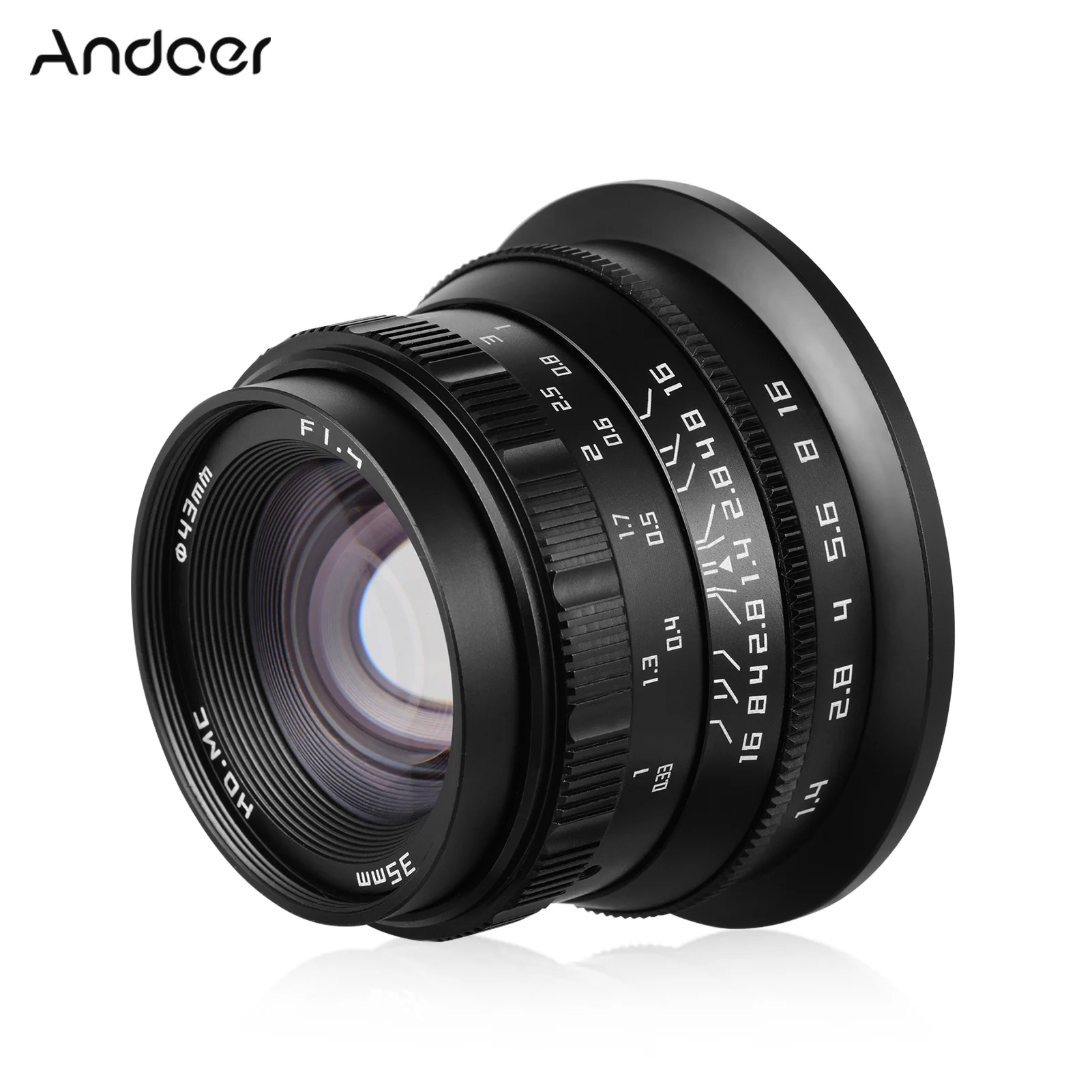 

Объектив Andoer 35 мм F1.4 для камеры с ручной фокусировкой, полнокадровый объектив с большой диафрагмой, сменный объектив Canon EOS RF-Mount Nikon Z-Mount Sony E