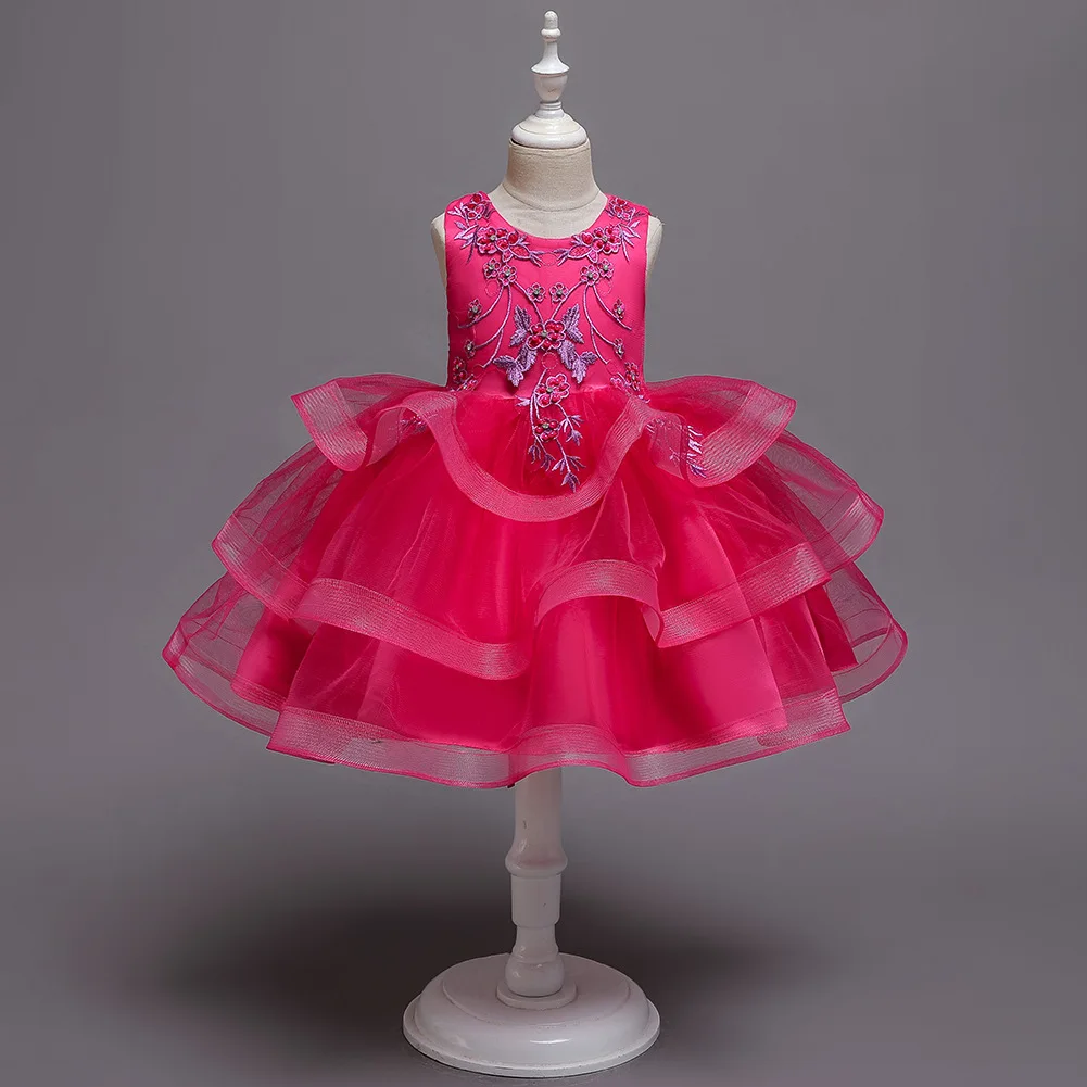 Children Party Clothing Toddler White Hot Pink Purple Kids Holiday Dress Princess Wedding Girls Short Evening Dresses | Детская одежда