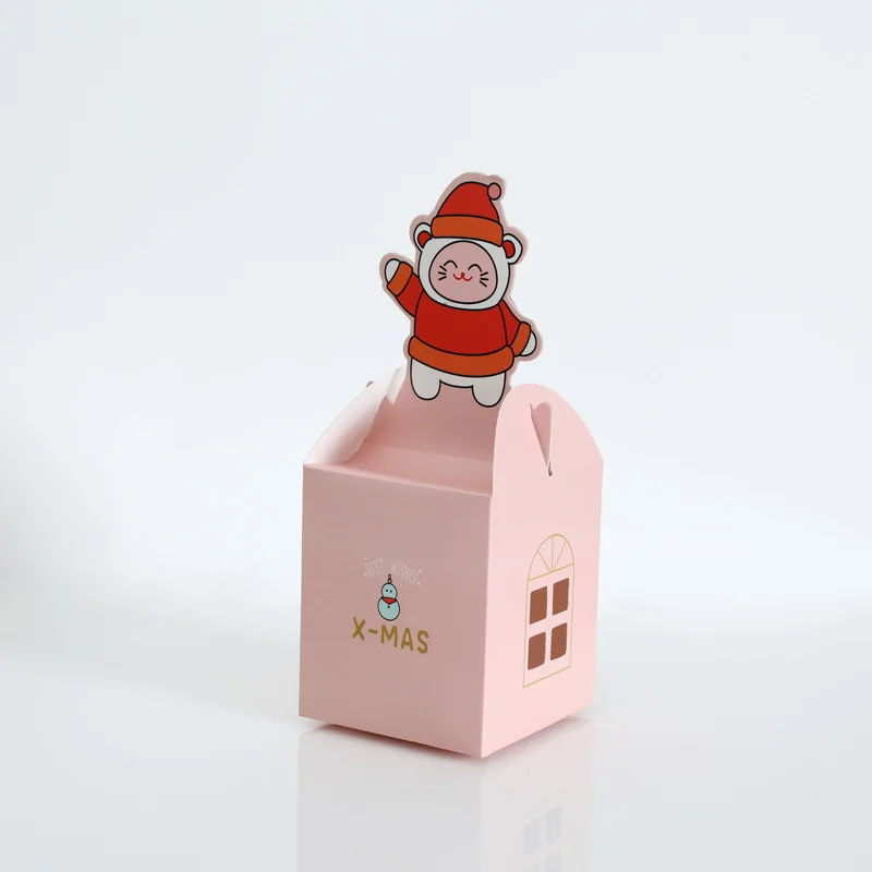 Мультяшные рождественские коробки для конфет и яблок Подарочная бумажная