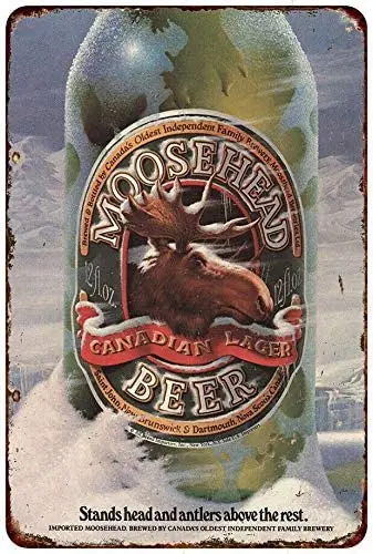 

HomDeo Retro Wall Decor Tin Sign 8 x 12 Inches Metal Signs Vintage 1984 Moosehead Canadian Lager Beer