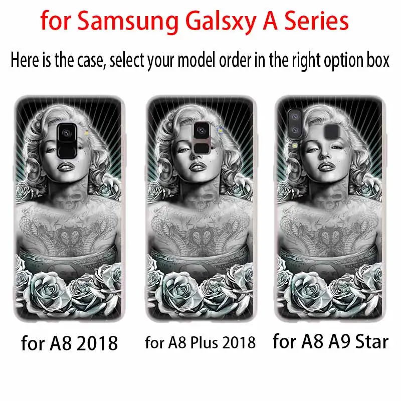 Сексуальный Мэрилин Монро чехол для Samsung A10 A10S A11 A20 A20S A20E A30 A30S A40 A40S A50 A60 A70 A70S A80 A90 A21