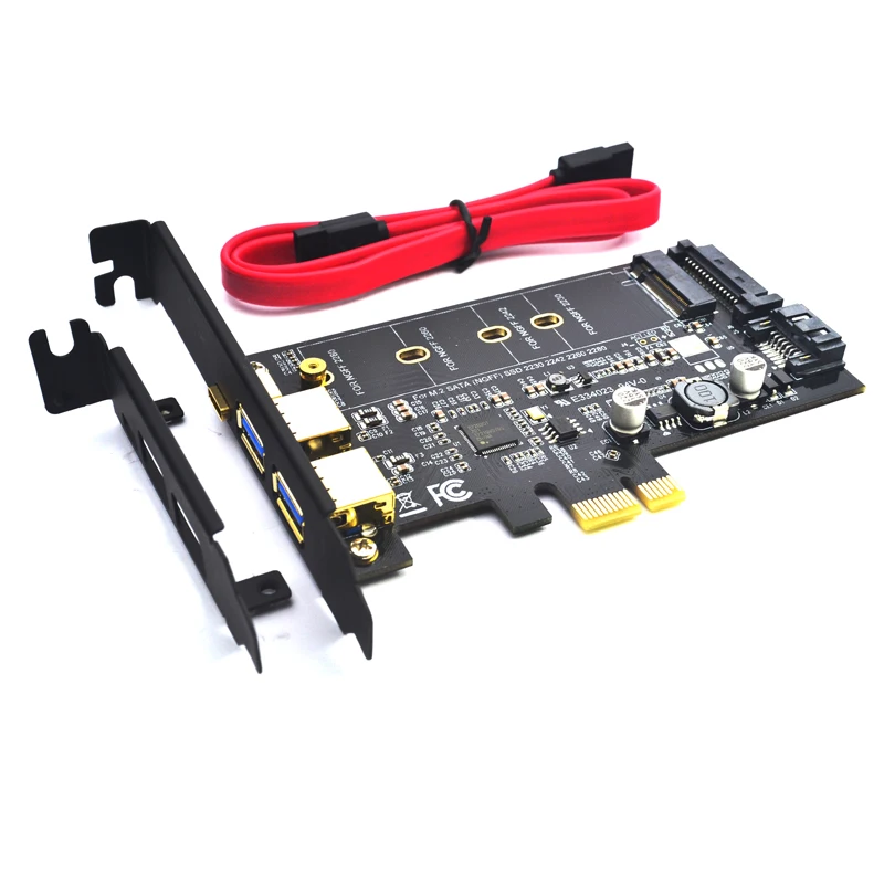 2x USB 3,0 & Тип-c M.2 адаптер PCI-e M2 SSD SATA B Ключ к PCIe 3,0 конвертер контроллера карты расширения для 2280 2260 2242 2230 NGFF (art.: 3920b42ec033f) - 3920b42ec033f