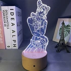 Светодиодная лампа в стиле аниме, светильник ильник Джоджо по мотивам невероятных приключений, йолине Куджо для спальни, подарок на день рождения для него, лампа 3d для манги, Джоджо