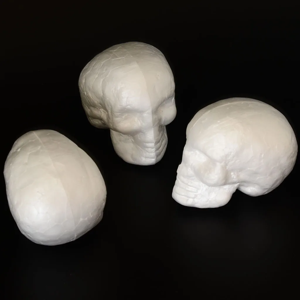 

10 x 55mm Halloween Skull Polystyrene Foam Oraments DIY Handmade Materials