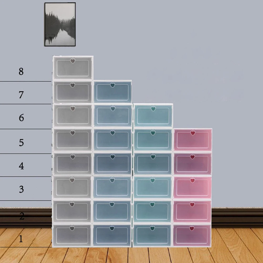 Коробка для хранения обуви утолщенный прозрачный пластиковый клапан