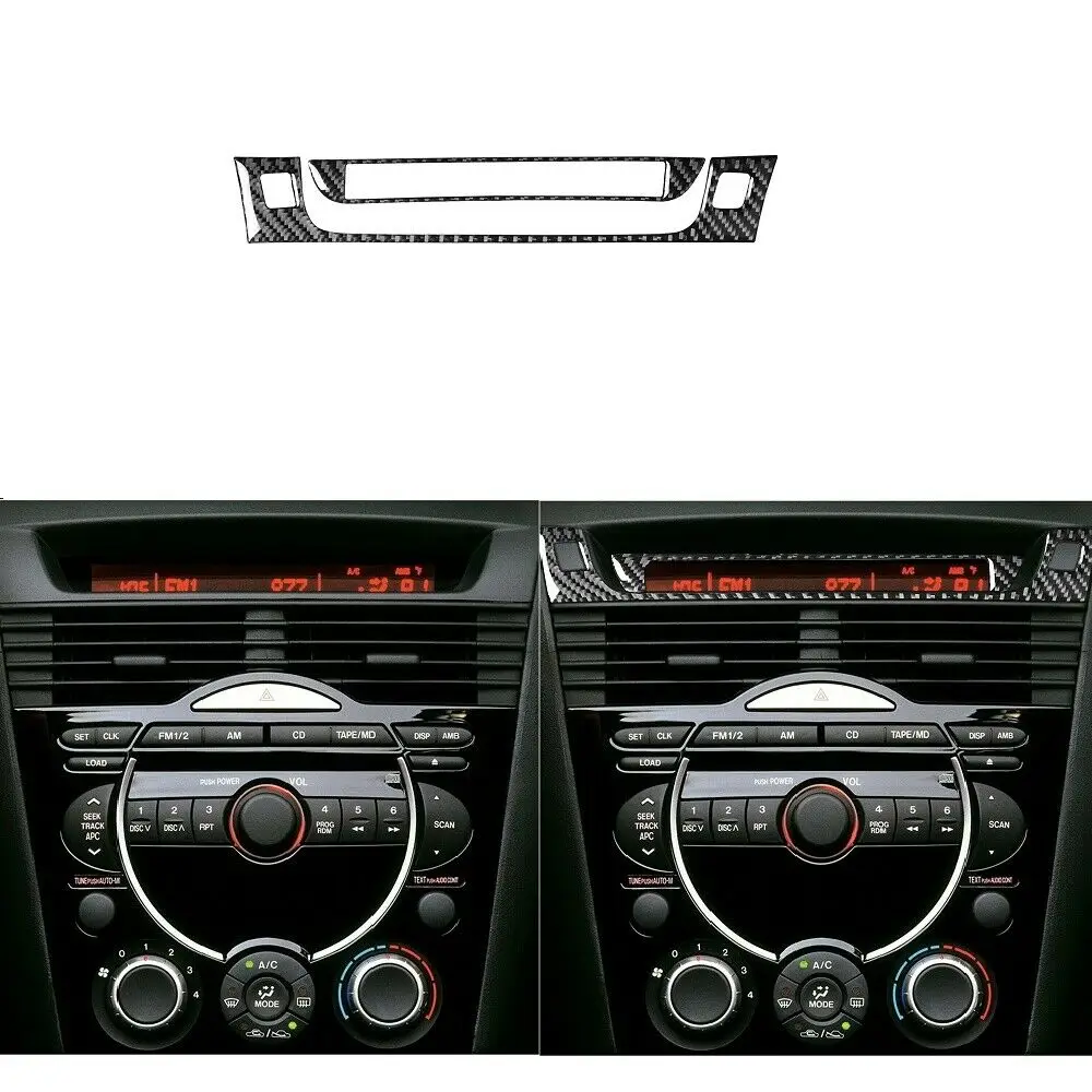 

For Mazda RX-8 RX8 SE3P JM1FE 04-08 Car Accessories Dashboard Message Display Frame Carbon Fiber Modified Interior Sticker