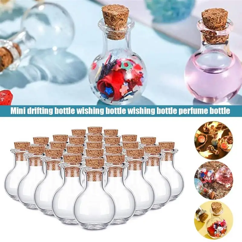 10/30/50 шт маленький Стекло бутылки Прозрачная мини дрейфующие с пробкой ампулы для