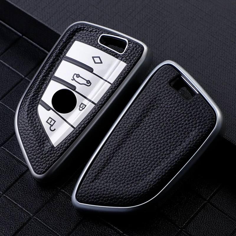 

TPU Leather Car Key Remote Cover Case Shell for BMW X1 X3 X5 X6 Series 1 2 5 7 F15 F16 E53 E70 E39 F10 F30 G30 remote keychain