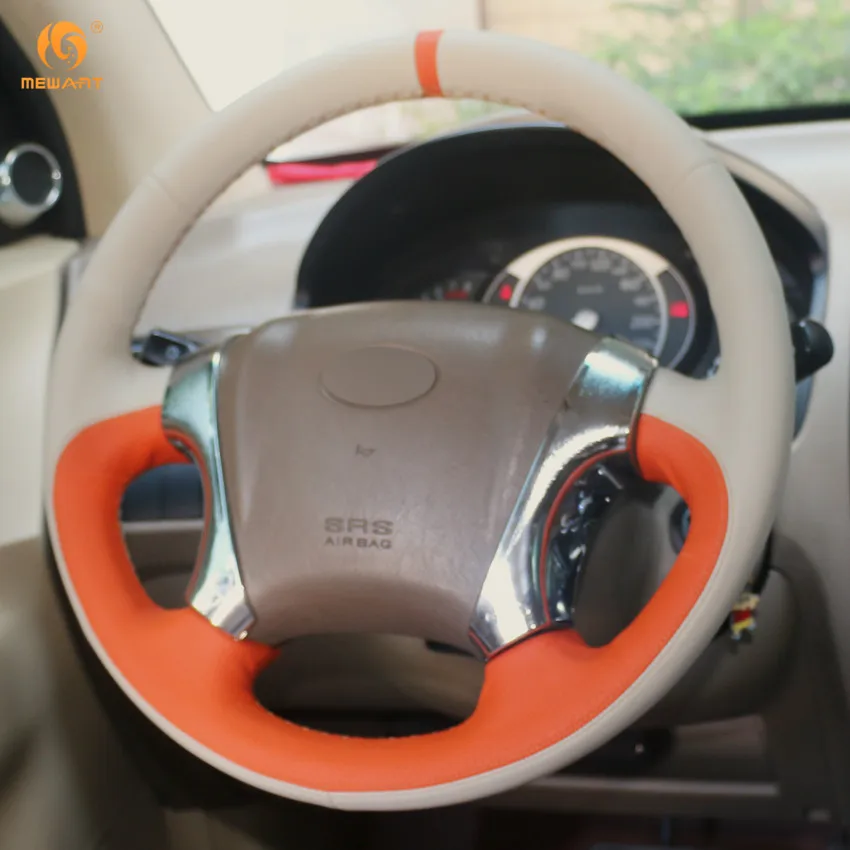 MEWANT бежево оранжевая кожаная Автомобильная оплетка рулевого колеса для Hyundai Tucson