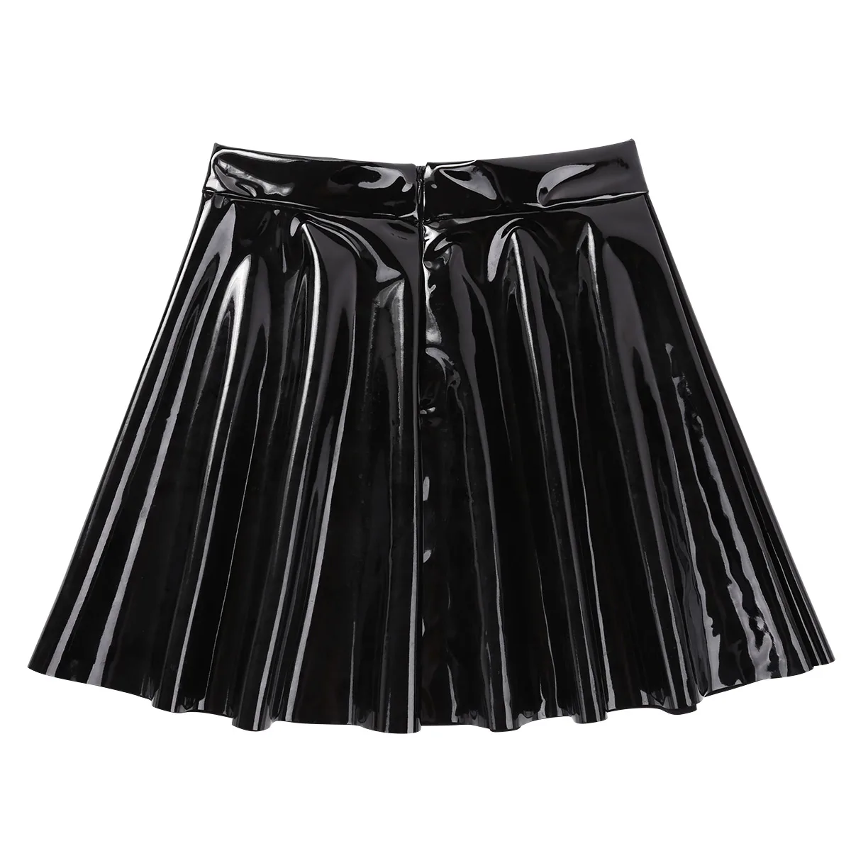 Women Wet Look PU Leather High Waist Pole Dancing Skirt Night Party Clubwear Festival Rave Dance Costume Sexy Mini Skater Skirts |
