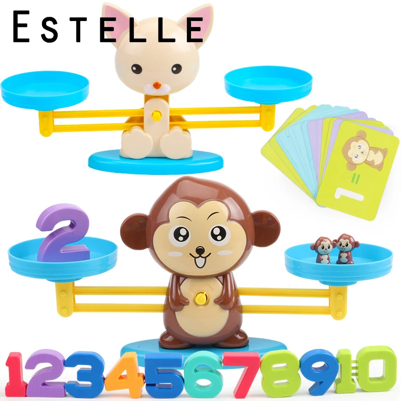 Математическая игра настольная игрушки обезьяны собаки балансирующие весы с