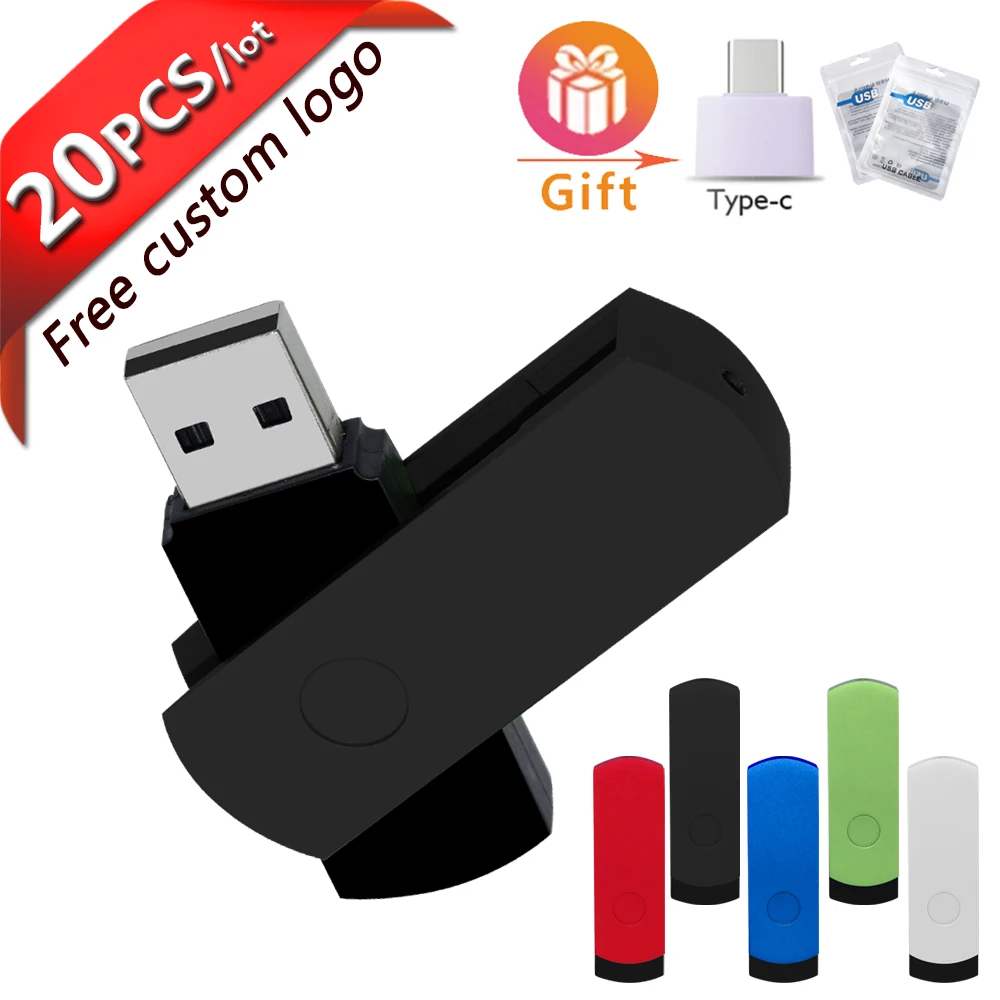 

20pcs/lot USB Flash Drive 128gb 16gb pendrive 32GB 8gb 4gb Pen drive 64gb memory stick u-disk 2.0 key gift for PC free logo