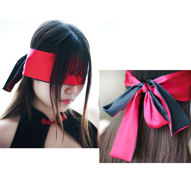 

Ribbon Reversible Bondage Patch Party Game Sexy Soft Silk Satin Eye Mask Shade Blindfold Wedding Party Favor Exotic Accessories