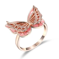 new insect jewelry ring enamel painted ring popular three dimensional big butterfly party ring ladies ring