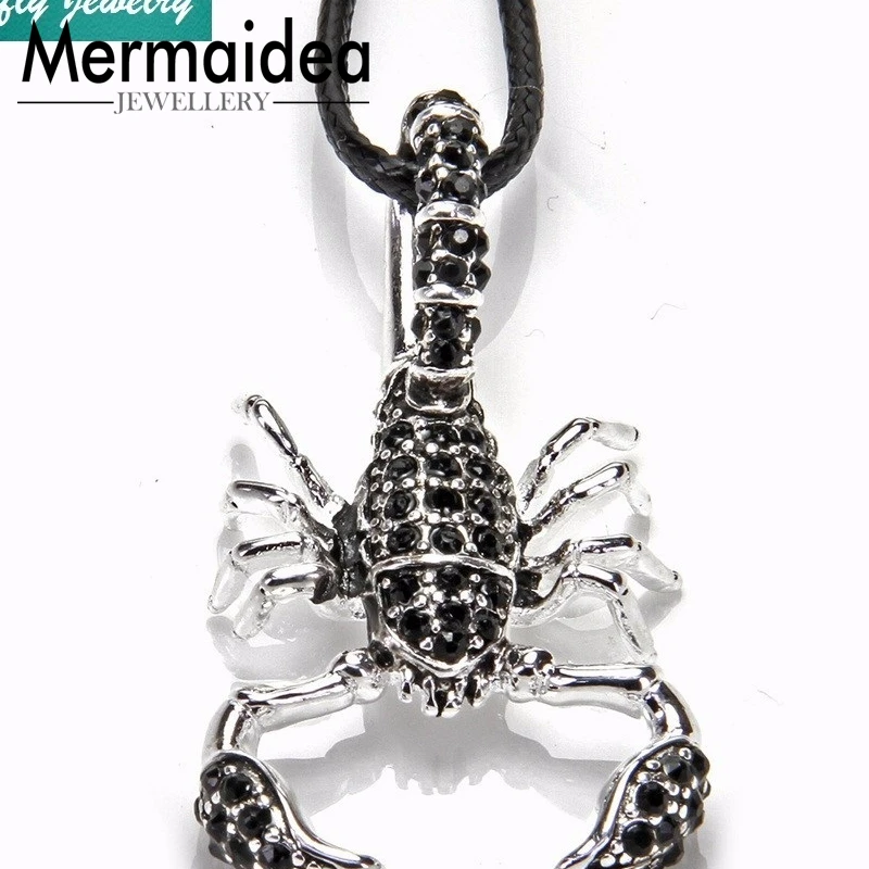 Винтажное кожаное ожерелье с подвеской в виде скорпиона для мужчин и женщин