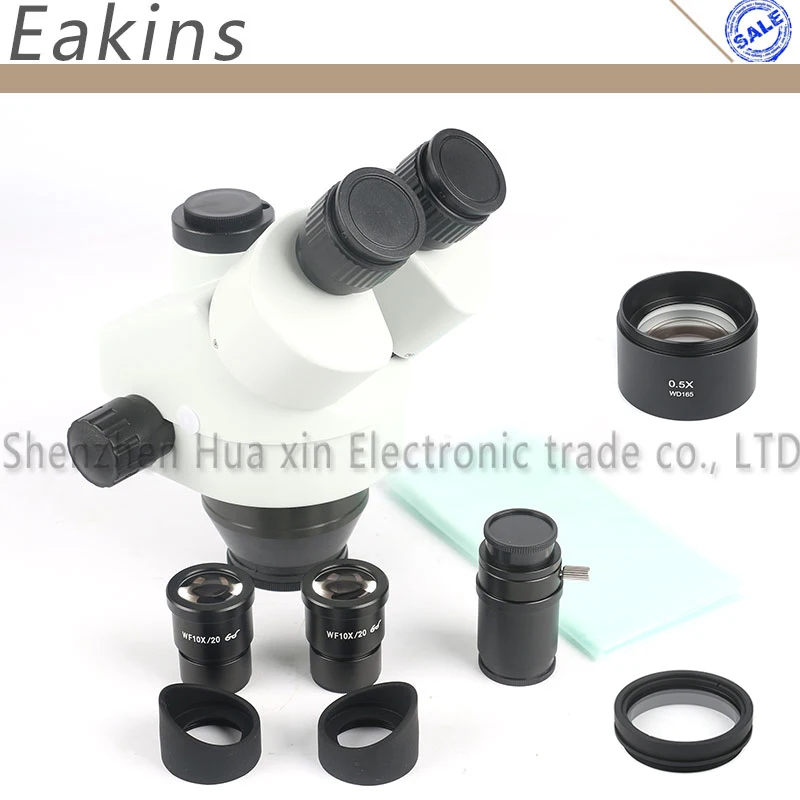 3.5-45X (0.5X 1X) 3.5X 7X 45X 90X Simul-Focal Тринокулярный Стерео микроскоп головка непрерывный зум WF10X/20 окуляр Вспомогательный объектив - Цвет: 3.5-45X (0.5X 1X)