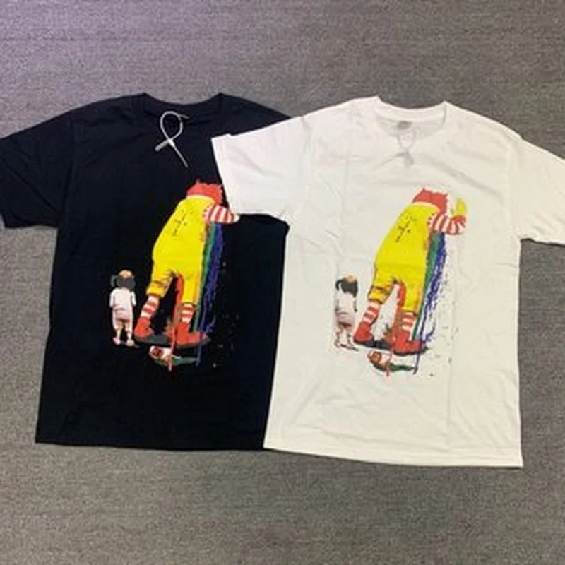 

22SS Cartoon Character Printing Pure Cotton EU Size TRAVIS SCOTT T Shirts Men Women Sports Style Summer Lil Peep Tiny Spark