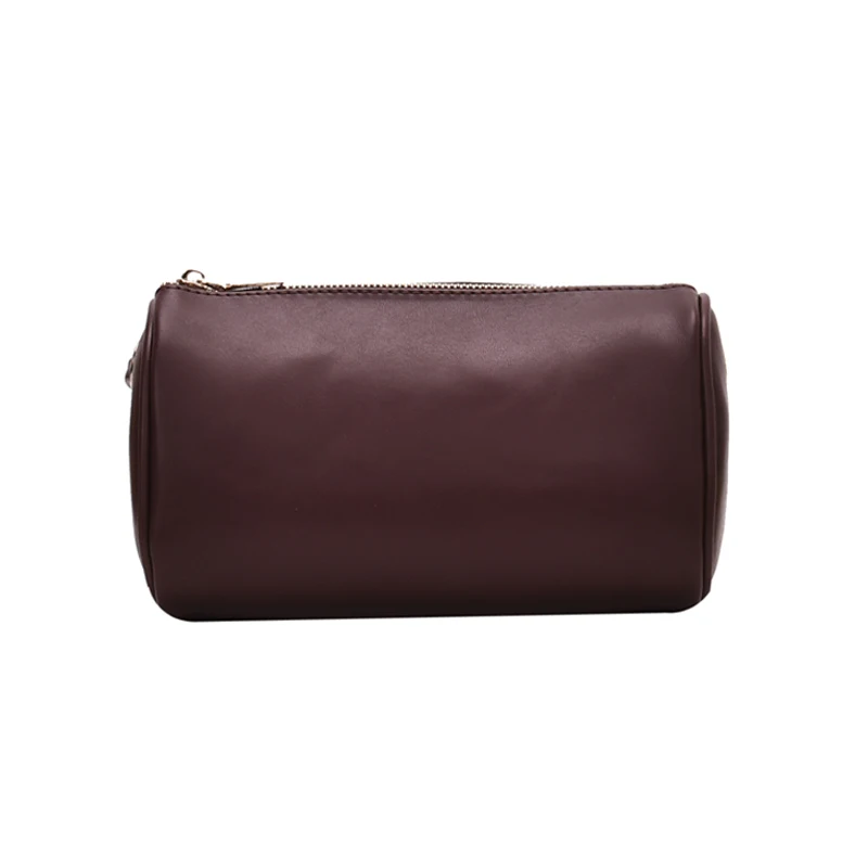 

Shoulder Bag Soild Color PU Zipper Cylinder Shoulder Bags For Women Leisure Crossbody Bag Softly