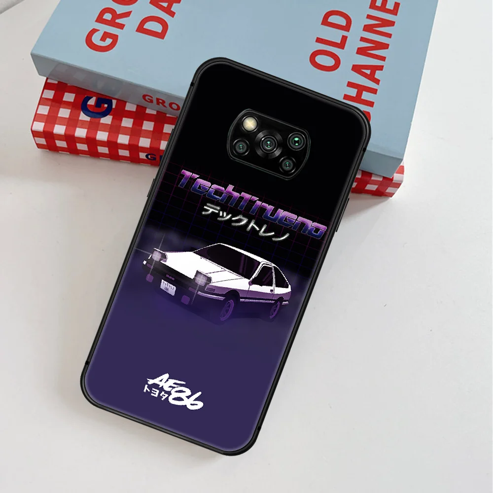 

Initial D AE86 Sport Car Phone Case For Xiaomi Mi Note 10 A3 9 MAX 3 A2 8 9 Lite Pro Ultra black Bumper Luxury Prime Painting