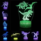 3D Динозавр на Хэллоуин, сенсорный светильник, детский подарок на день рождения, гостиная, спальня, обеденный стол, украшение на Рождество
