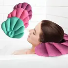 Мягкая надувная подушка для ванны, в форме ракушки, подушки для шеи и ванны с присосками, аксессуары для ванной, разные цвета