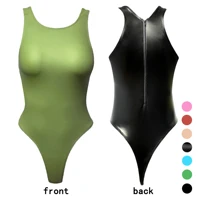 xckny new one piece swimsuit sexy zipper t shaped black soft matte pu swimsuit color pu swimsuit hot spring beach swimsuit