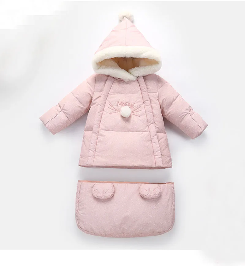 Шерстяной спальный мешок детский зимний 75*34 см голубой и розовый цвет теплый для