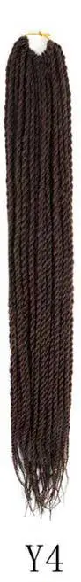 Qphair Ombre Сенегальские вьющиеся волосы крючком косы 24 дюйма 30 корней/упаковка синтетические плетеные волосы для женщин черные кроличьи волосы - Цвет: y4
