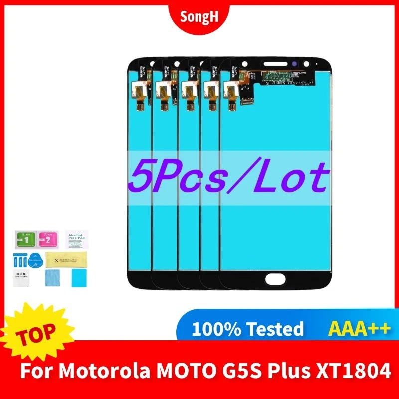 

5Pcs 5.5'' LCDs For Motorola Moto G5S Plus LCD XT1802 Xt1803 XT1805 Xt1086 Display With Touch Screen Assembly for moto g5s plus
