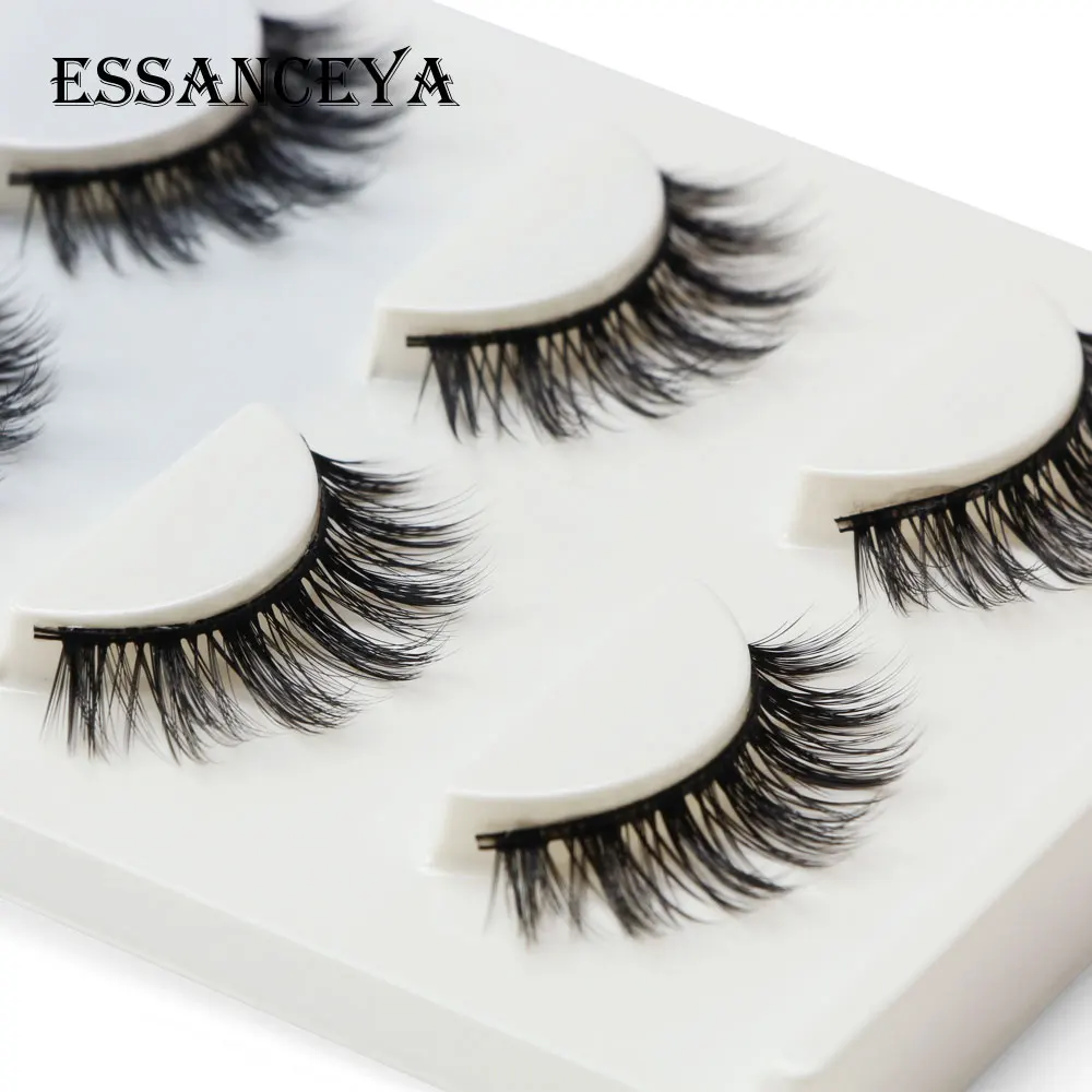 ESSANCEYA 3 пары натуральные накладные ресницы наращивание ресниц Инструмент Maquillage Cilios ресницы искусственные Cilios сексуальные лахсы