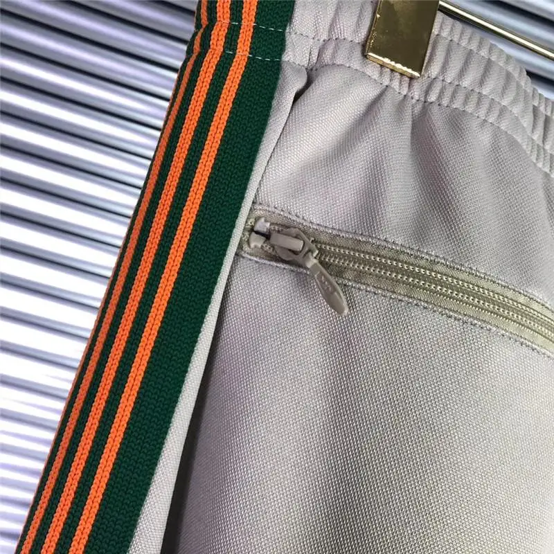 

Ribbon Striped Apricot AWGE Needles Sweatpants Men Women 1:1 Butterfly Embroidery AWGE Trousers Jogger Needles Pants