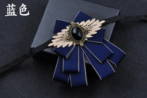 В английском стиле ткань Стразы галстук-бабочка Свадебный жениха Bridesman туфли с украшением-бантом для свадьбы галстуком-бабочкой нагрудный платок подарочный набор для Для мужчин аксессуары - Цвет: Blue