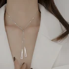 Весенне-летнее Новое геометрическое ожерелье длинное серебряное ожерелье подарок для женщин изысканные аксессуары