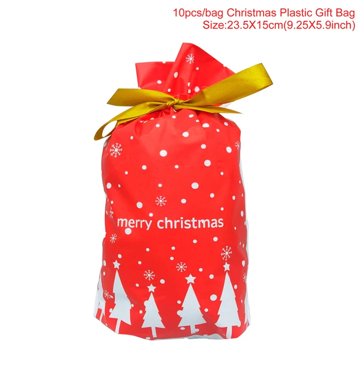 10 PCS bags G Крафт-Бумажные пакеты Подарочный пакет конфеты коробка попкорн коробка Гуди мешки печенья напечатанные бумажные лакомства сумки Рождественская бумажная коробка упаковки сладостей - Цвет: 10 PCS bags G