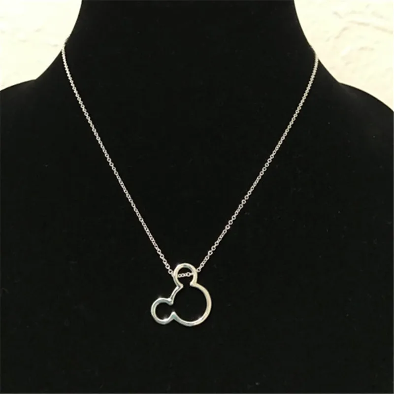 Disney титановое стальное покрытие Микки кулон в виде мыши для девочек многослойное